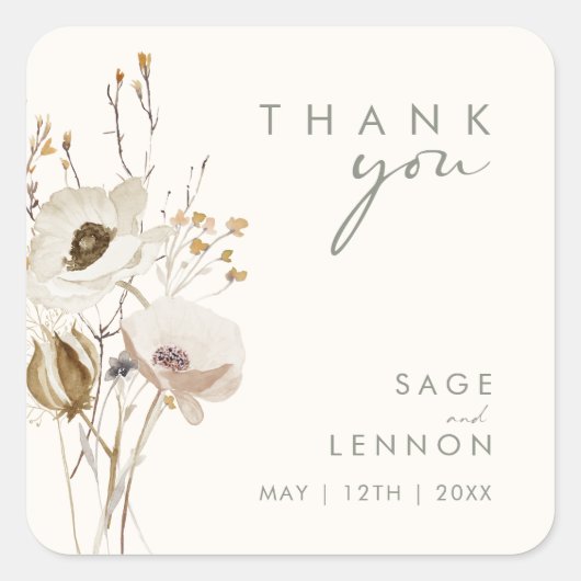 Fleur sauvage lunatique | Sticker en Merci ivoire (Devant)