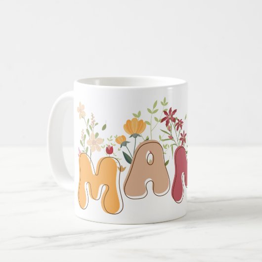 Fleur sauvage Mama Boho Floral Mug (Devant gauche)