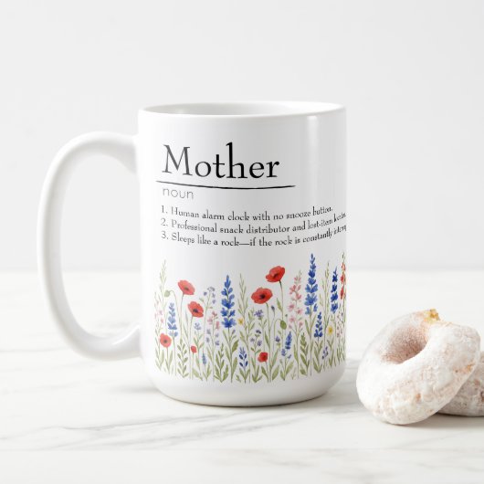 Fleur sauvage Mama Mug - Drôle cadeau de fête des  (Avec donut)