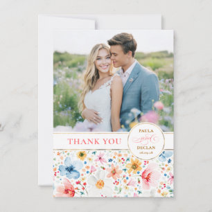Fleur sauvage Mariage à deux côtés Merci photo