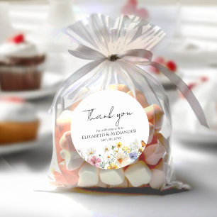 Fleur sauvage   Mariage bohème merci Autocollant