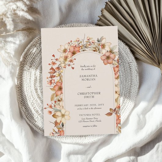 Fleur sauvage Mariage Boho Pays Floral Invitation