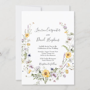 Fleur sauvage mariage de printemps Invitation