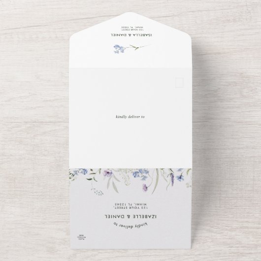 Fleur sauvage mariage D'Été Tout En Un Invitation (Dehors)