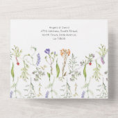 Fleur sauvage mariage Floral Dark Invitation & RSV (Verso)