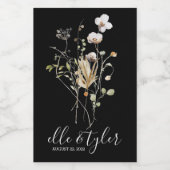 Fleur sauvage Mariage Mini Wine Bottle Étiquette (Étiquettes simples)