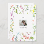 Fleur sauvage Mariage photo en couple Merci (Devant / Derrière)