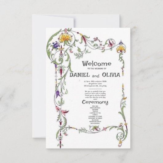 Fleur sauvage Mariage Rustic Country Programmes (Devant)