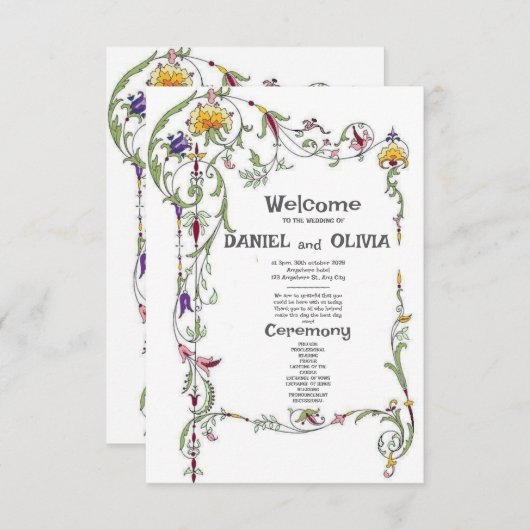 Fleur sauvage Mariage Rustic Country Programmes (Devant / Derrière)