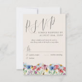 Fleur sauvage Mariage Rustic Photo et QR Code RSVP (Devant)