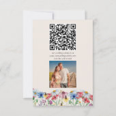 Fleur sauvage Mariage Rustic Photo et QR Code RSVP (Dos)