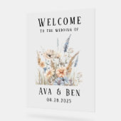 Fleur sauvage Mariage Sage Dusty Affiche de bienve (Angle)