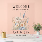 Fleur sauvage Mariage Sage Dusty Affiche de bienve (Mariage)