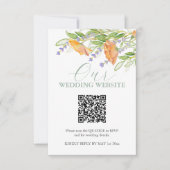 Fleur sauvage Mariage site web carte RSVP avec cod (Devant)
