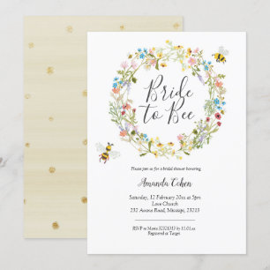 Fleur sauvage mariée à être nuptiale invitation de