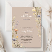 Fleur sauvage meadow boho baby shower invitation