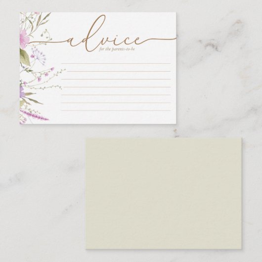 Fleur sauvage Meadow | Carte Baby shower (Devant / Derrière)