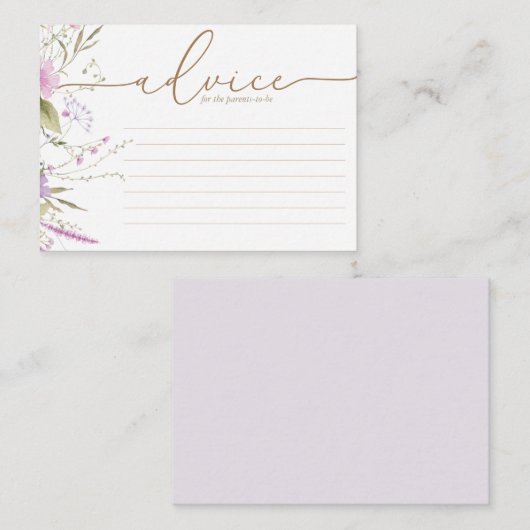 Fleur sauvage Meadow | Carte Baby shower (Devant / Derrière)