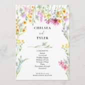 Fleur sauvage Meadow Floral Wedding Programme de m (Devant)