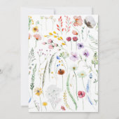Fleur sauvage Meadow Mariage Détails Carte de boît (Dos)