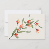 Fleur sauvage Meadow Wedding Carte RSVP Ecru (Dos)