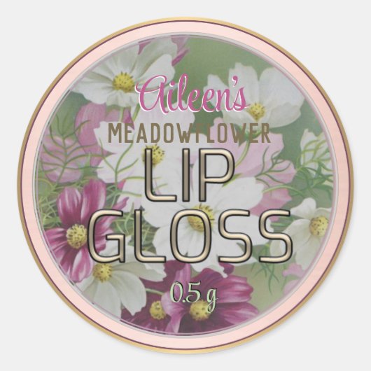 Fleur sauvage Métallurgique Lip Balm Étiquette Ros (Devant)