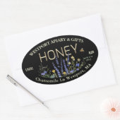 Fleur sauvage Miel cru Étiquette Abee Noir Or (Enveloppe)