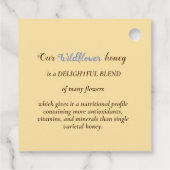 Fleur sauvage Miel Étiquette avec abeilles pointil (Dos)
