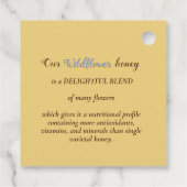Fleur sauvage Miel Étiquette avec abeilles pointil (Dos)