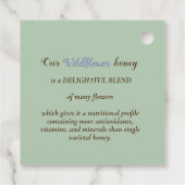 Fleur sauvage Miel Étiquette avec abeilles pointil (Dos)