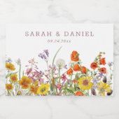 Fleur sauvage Mini Sparkling Wine Bottle Étiquette (Étiquettes simples)