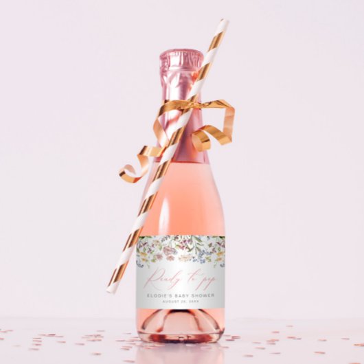 Fleur sauvage Mini Sparkling Wine Étiquettes prêts