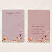 Fleur sauvage moderne élégant 3 oreille carte d'af (Devant & derrière)