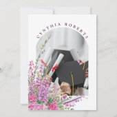 Fleur sauvage moderne Invitation de diplôme d'été (Dos)