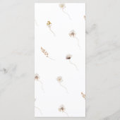 Fleur sauvage moderne séché Boho Mariage Menu (Dos)