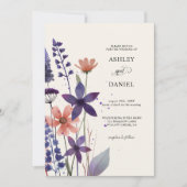 Fleur sauvage moderne violet jardin Invitation de (Devant)
