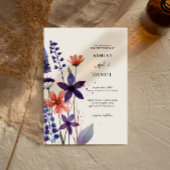 Fleur sauvage moderne violet jardin Invitation de