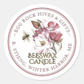 Fleur sauvage modifiable cire d'abeille Étiquette (Devant)