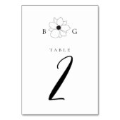 Fleur sauvage Monogramme Mariage Numéro de table (Dos)