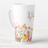 Fleur sauvage Monogramme Tall Latte Mug (Angle gauche)