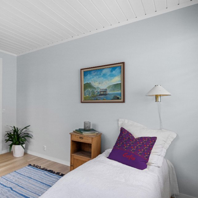 Fleur sauvage motif pavot pourpre lancer oreiller (Créateur téléchargé)