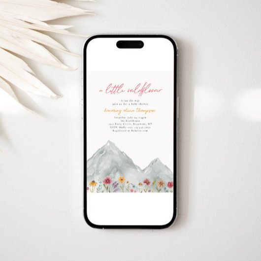 Fleur sauvage Mountain Baby shower Invitation