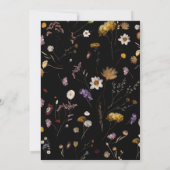 Fleur sauvage noir Boho Table assise Cartes à bagu (Dos)