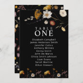 Fleur sauvage noir Boho Table assise Cartes à bagu (Devant / Derrière)