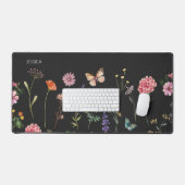 Fleur sauvage Nom floral pressé Mat de bureau (Clavier et souris)