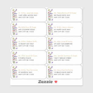 Fleur sauvage Nom Mariage Invité Étiquettes de adr