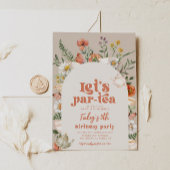 Fleur sauvage numérique Tea Party Invitation anniv