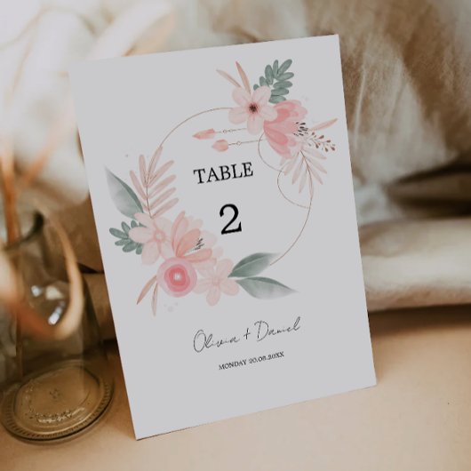 Fleur sauvage Numéro de carte Modèle, minimaliste