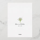 Fleur sauvage or élégant Mariage invitation (Verso)