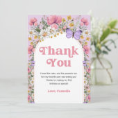 Fleur sauvage papillon Anniversaire Merci (Debout devant)